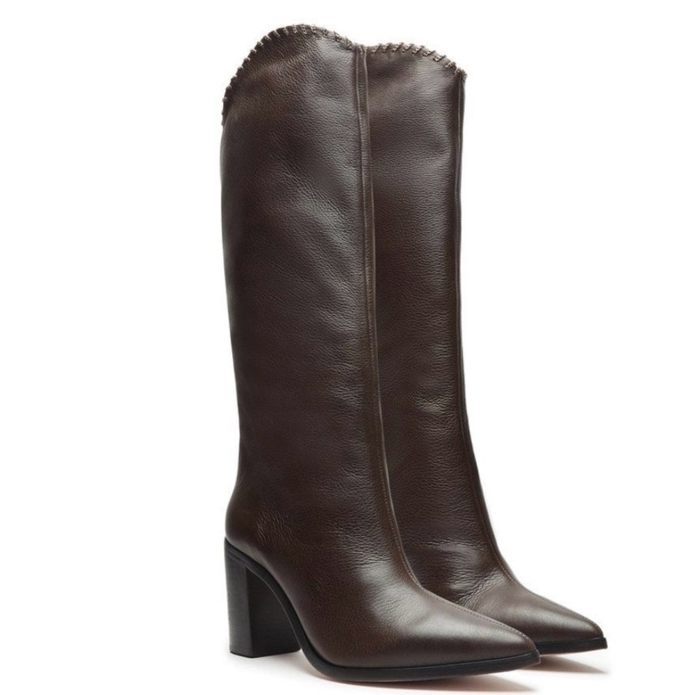 SCHUTZ Women's Valy Pull-On High Heel Over-the-Knee with a fine chain design. - Picture 16 of 16